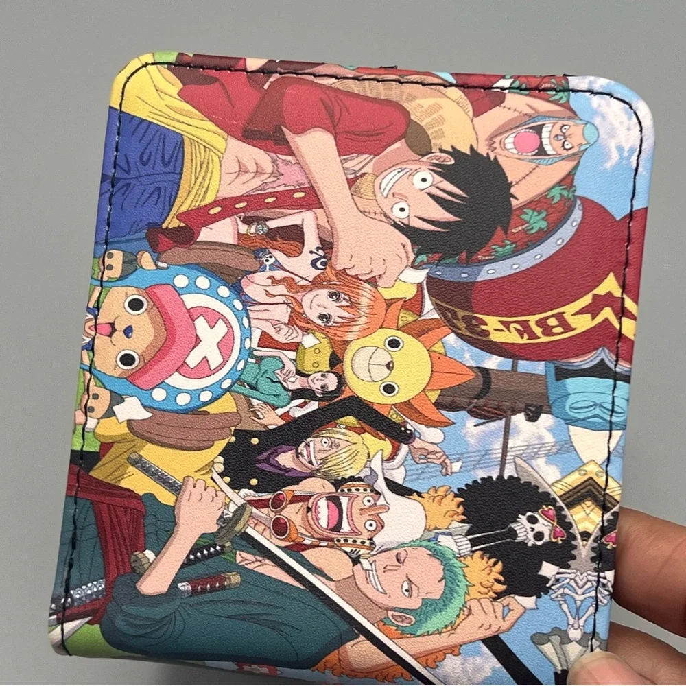 Anime one punch wallet billfold black / multicolor New with zip compartment